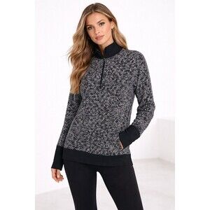 Lululemon Rest Less 1/2 Zip Pullover Black White 6/8 Slim Fit Athleisure Running